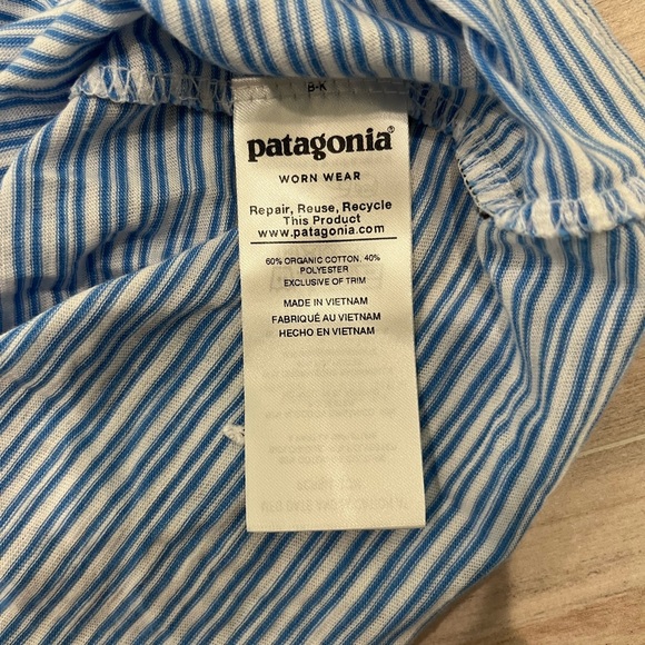 Patagonia 3/4 Sleeve Woman’s Blue Stripe T-Shirt Size XS - Picture 5 of 10